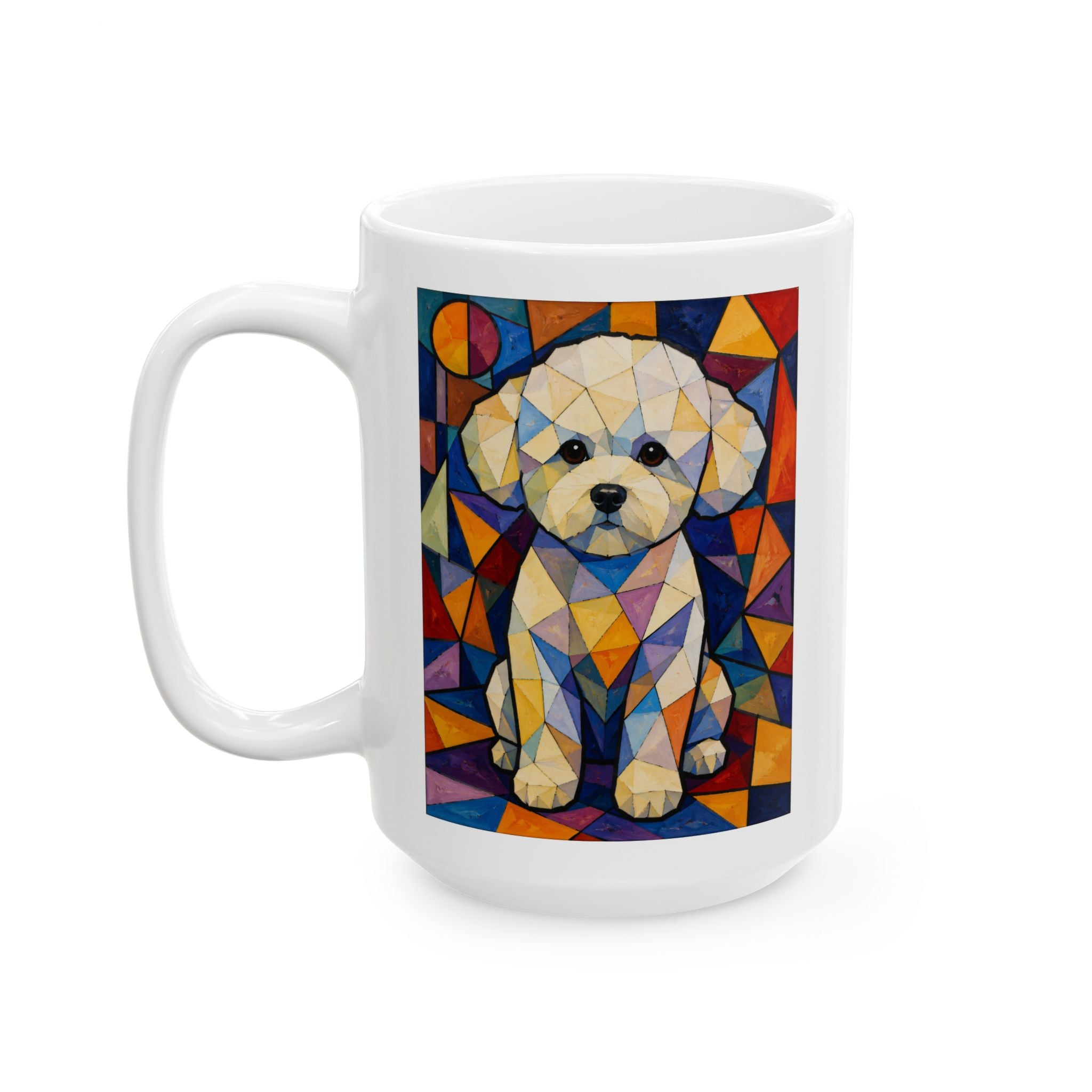 Bichon Frise Coffee Mug | Living Work of Art Collection | Cubist Style
