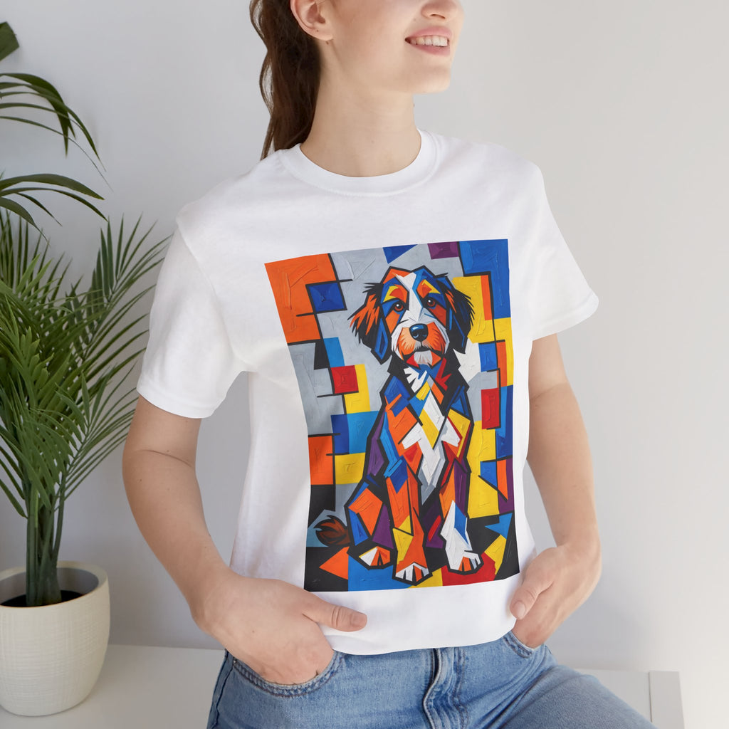 Bernedoodle T Shirt | Living Work of Art Collection | Cubist Style