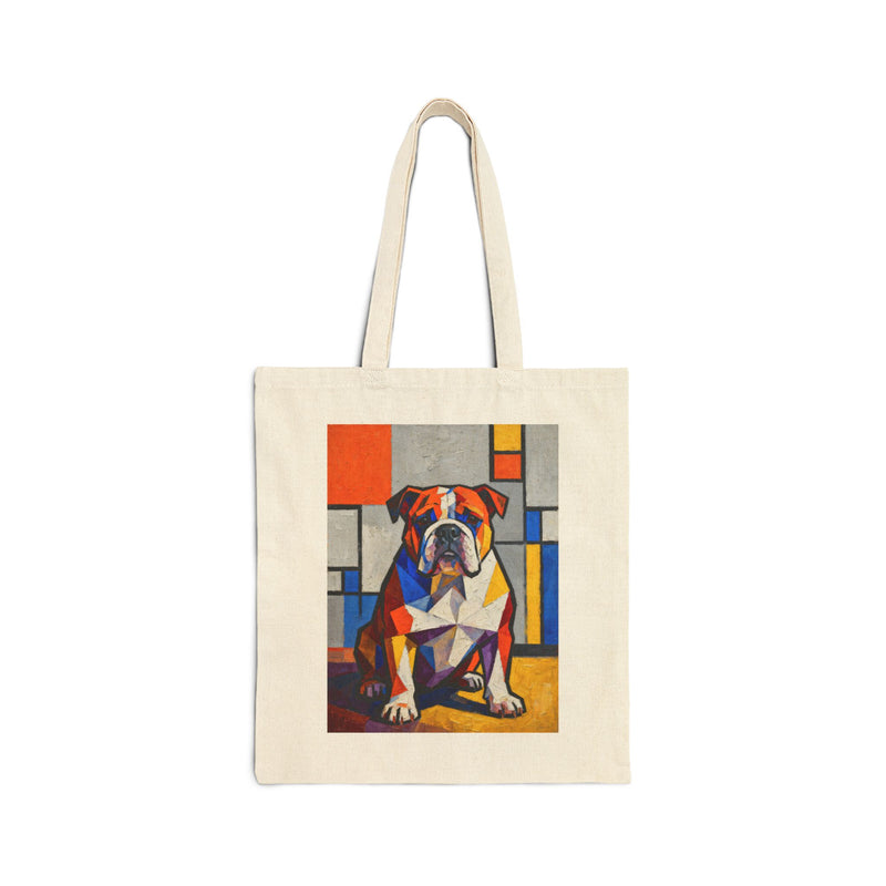 Bulldog Tote Bag | Living Work of Art Collection | Cubist Style