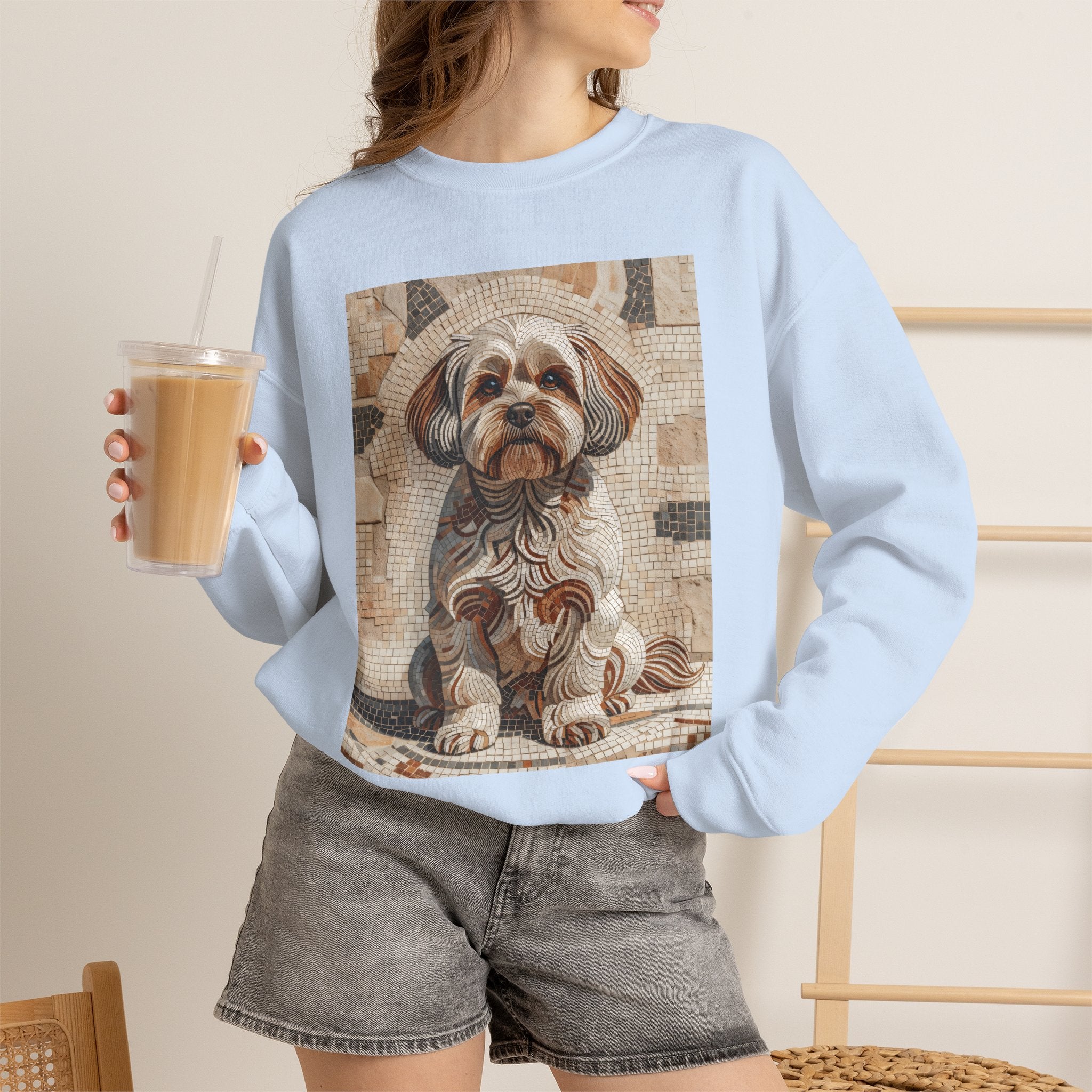 Shih-Poo Sweatshirt | Living Work of Art Collection | Mosaic Style