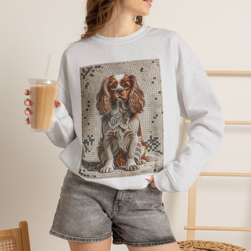Cavalier King Charles Spaniel Sweatshirt | Living Work of Art Collection | Mosaic Style