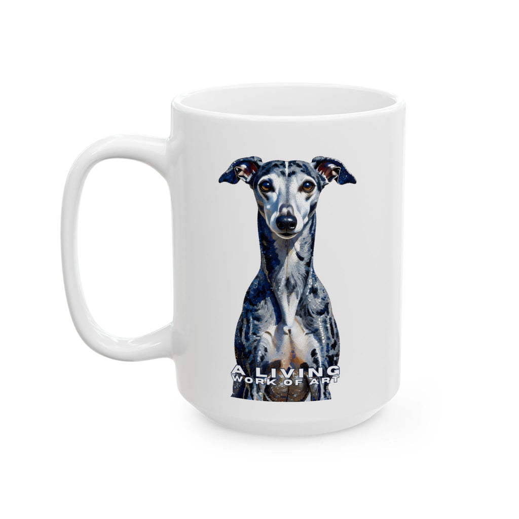 Whippet Coffee Mug | Living Work of Art Collection | Pointillism Style