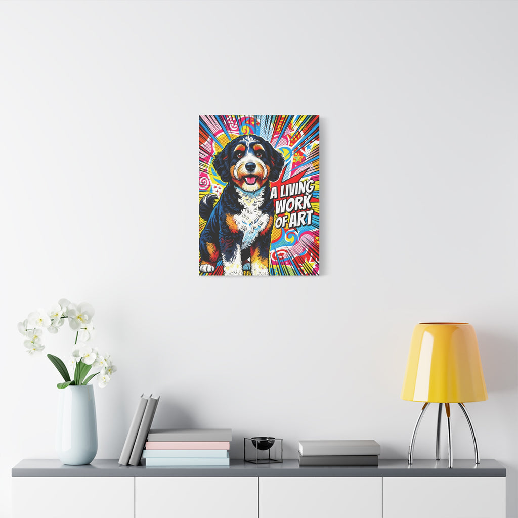 Bernedoodle Canvas Wall Art | Living Work of Art Collection | Pop Art Print