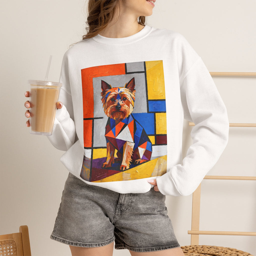 Yorkshire Terrier Sweatshirt | Living Work of Art Collection | Cubist Style