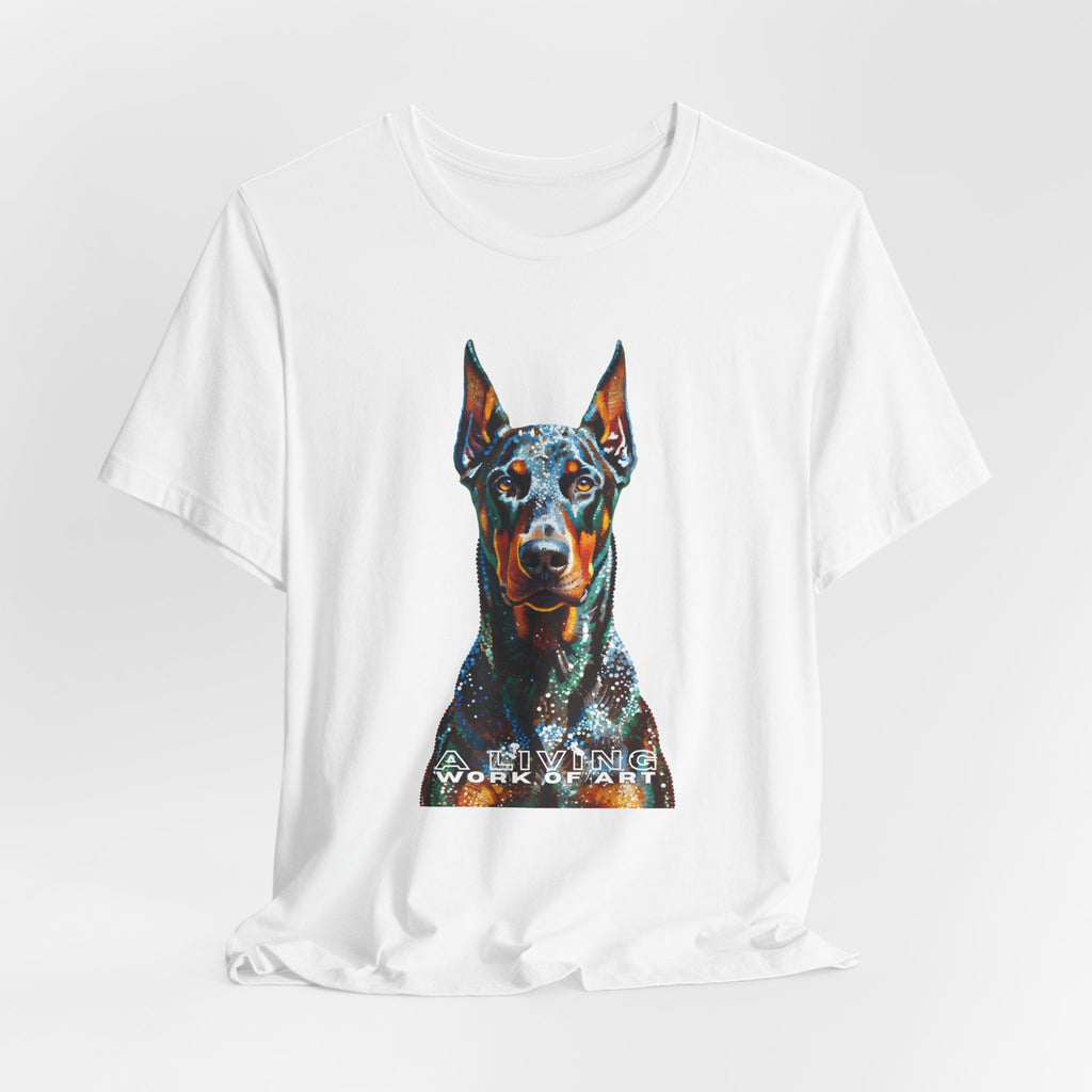 Doberman Pinscher T Shirt | Living Work of Art Collection | Pointillism Style