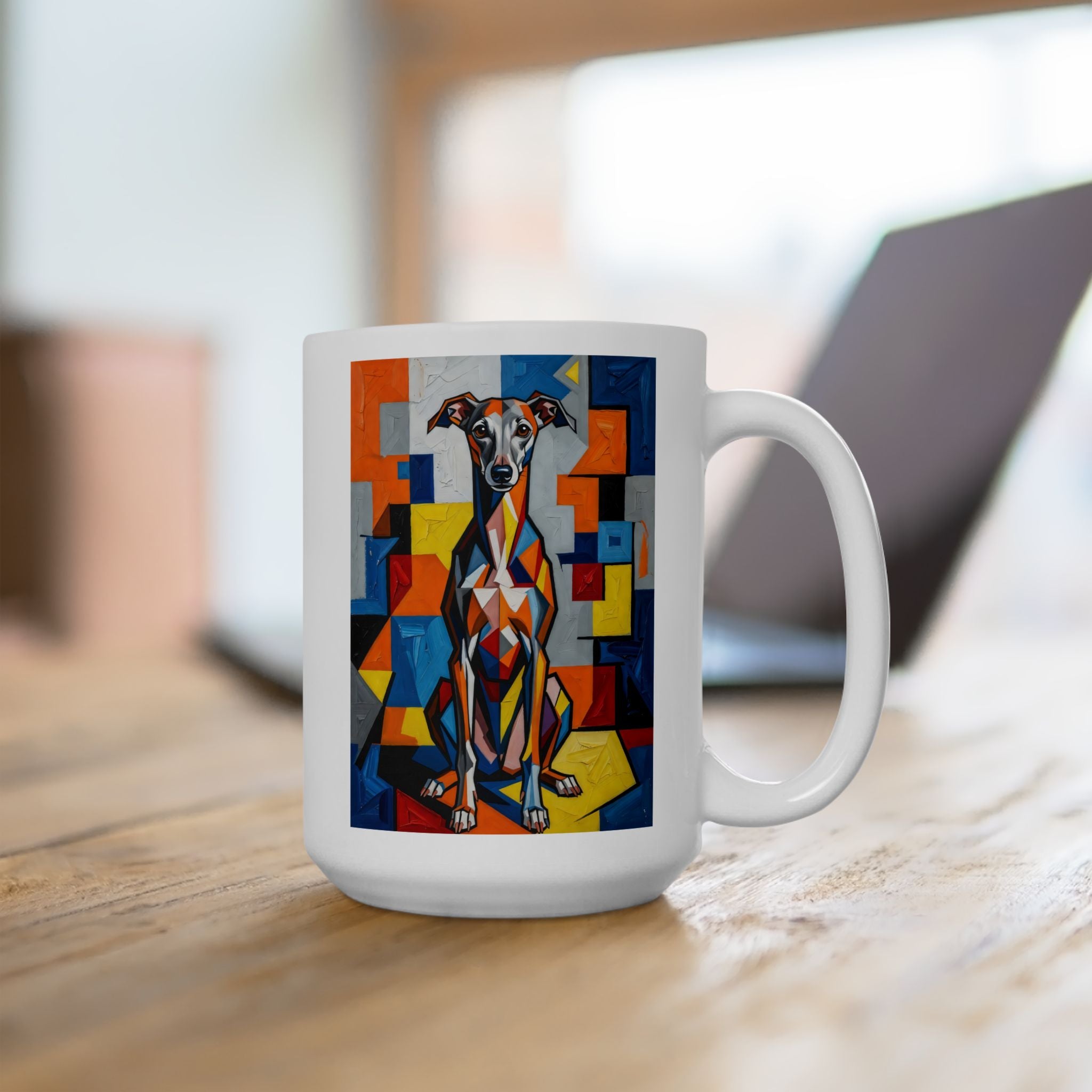 Italian Greyhound Coffee Mug | Living Work of Art Collection | Cubist Style