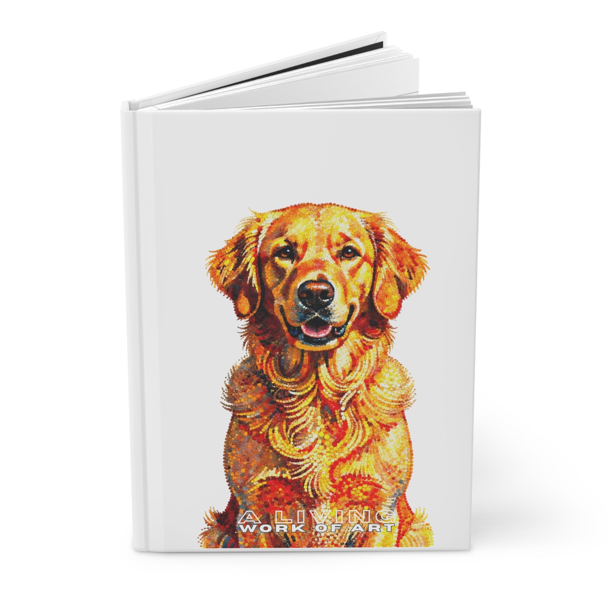 Golden Retriever Notebook | Living Work of Art Collection | Pointillism Style