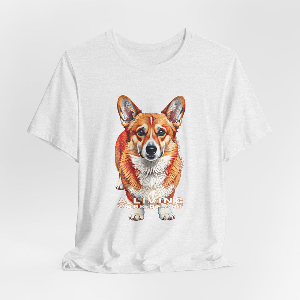 Corgi T Shirt | Living Work of Art Collection | Pointillism Style