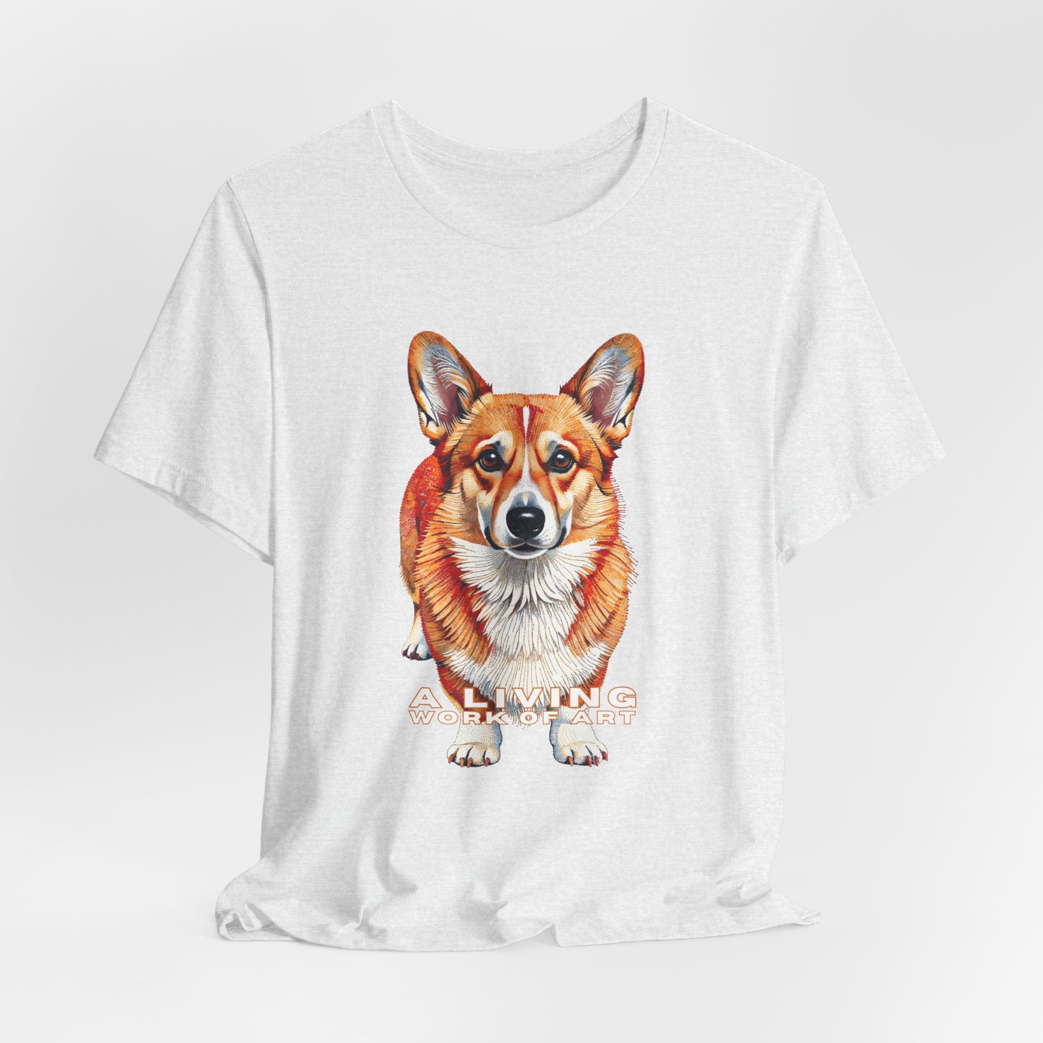 Corgi T Shirt | Living Work of Art Collection | Pointillism Style