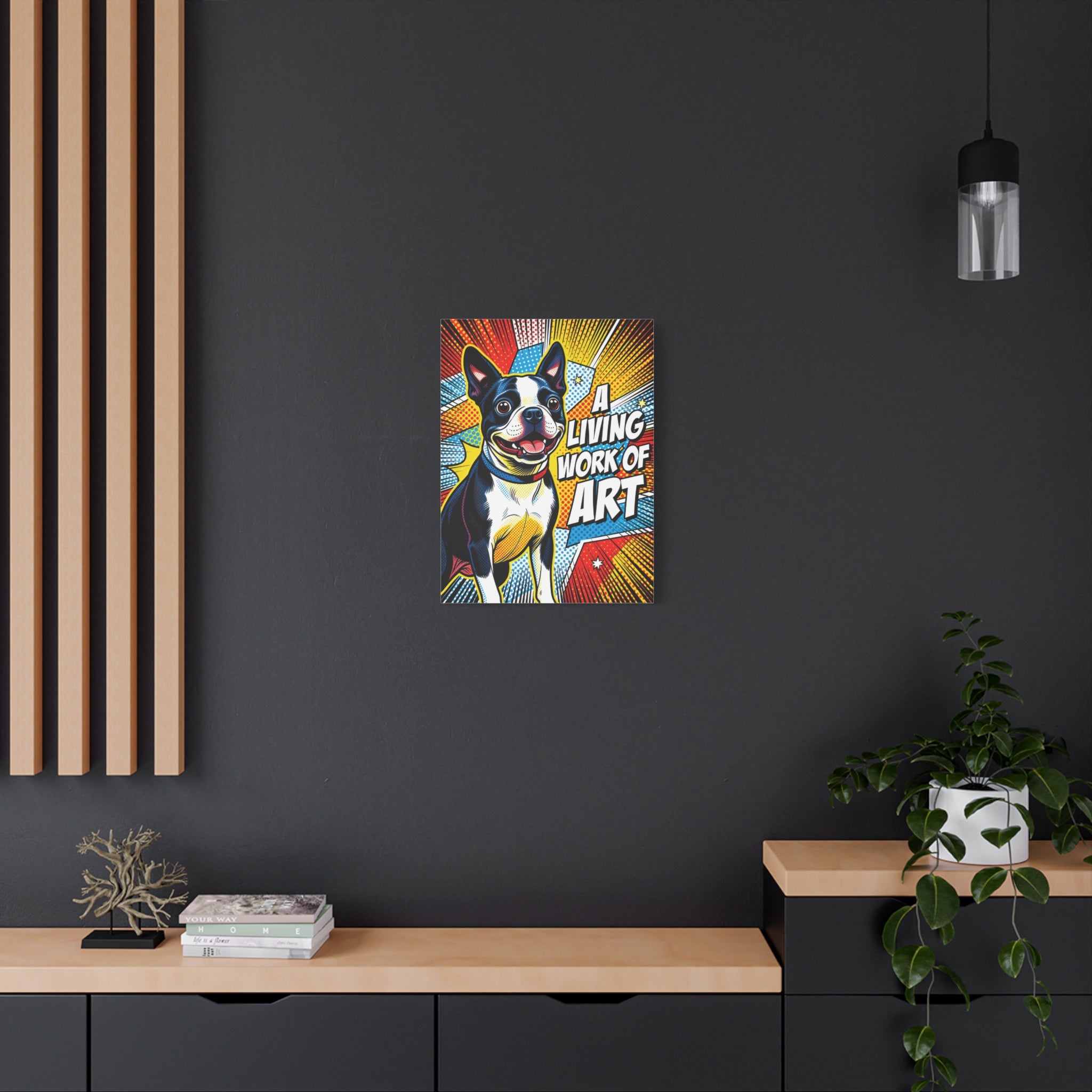 Boston Terrier Canvas Wall Art | Living Work of Art Collection | Pop Art Print