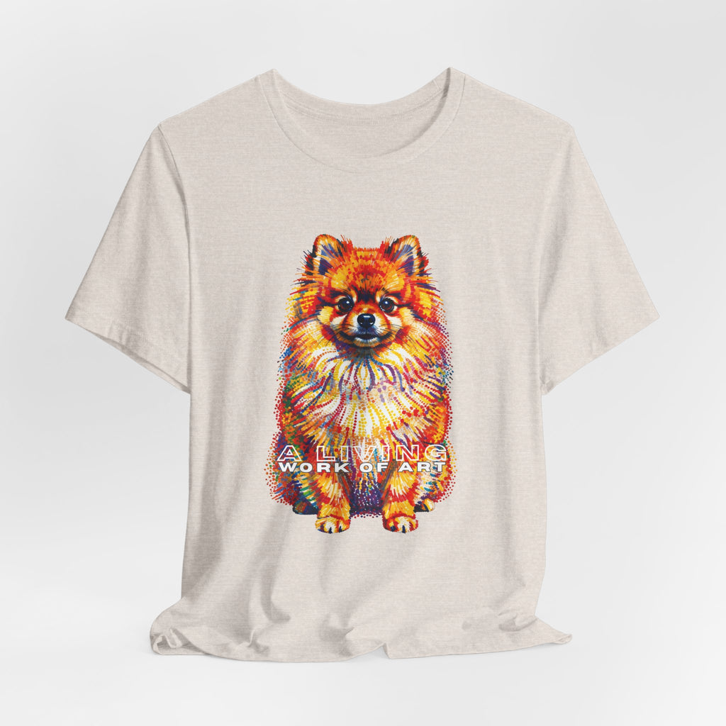 Pomeranian T Shirt | Living Work of Art Collection | Pointillism Style