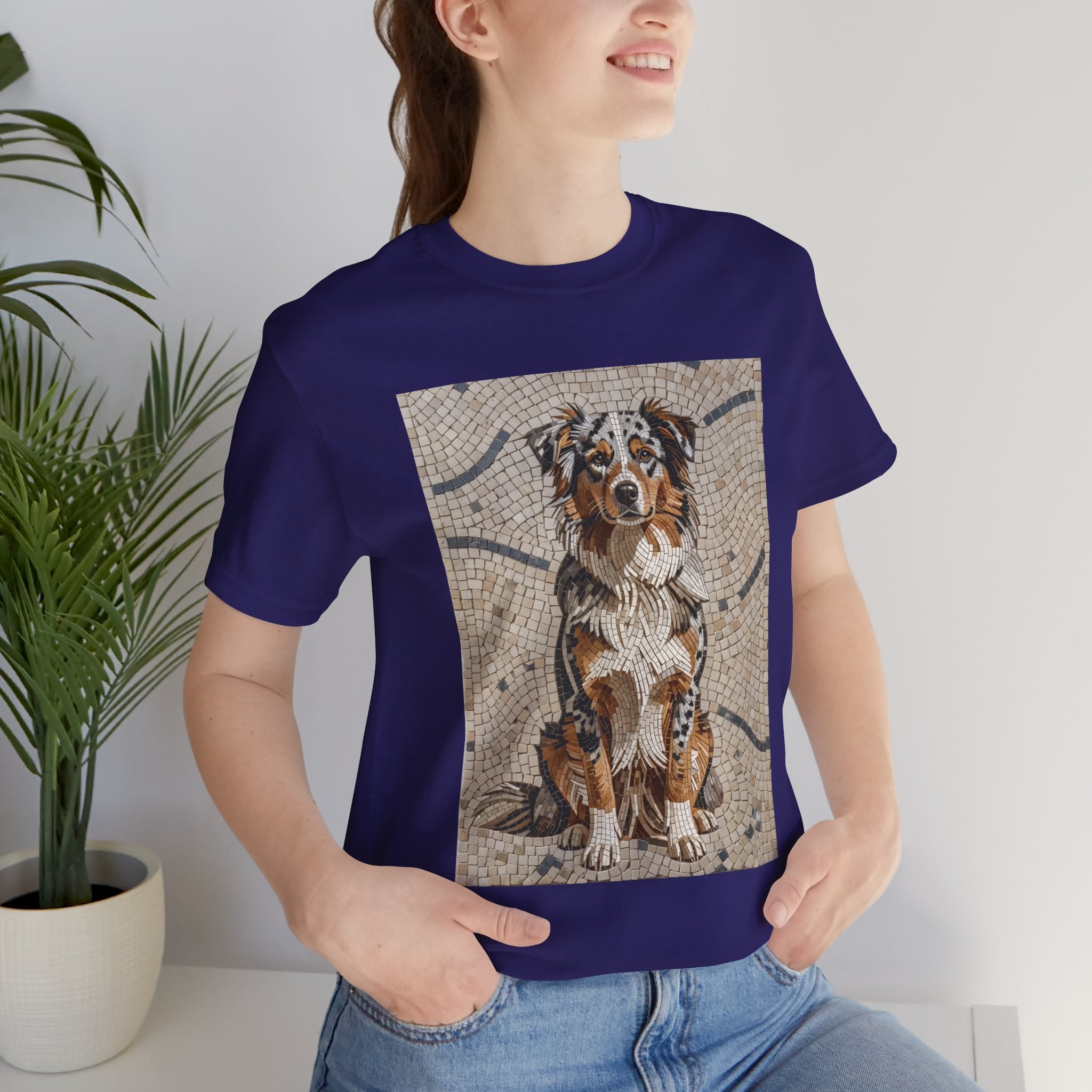 Australian Shepherd T Shirt | Living Work of Art Collection | Mosaic Style