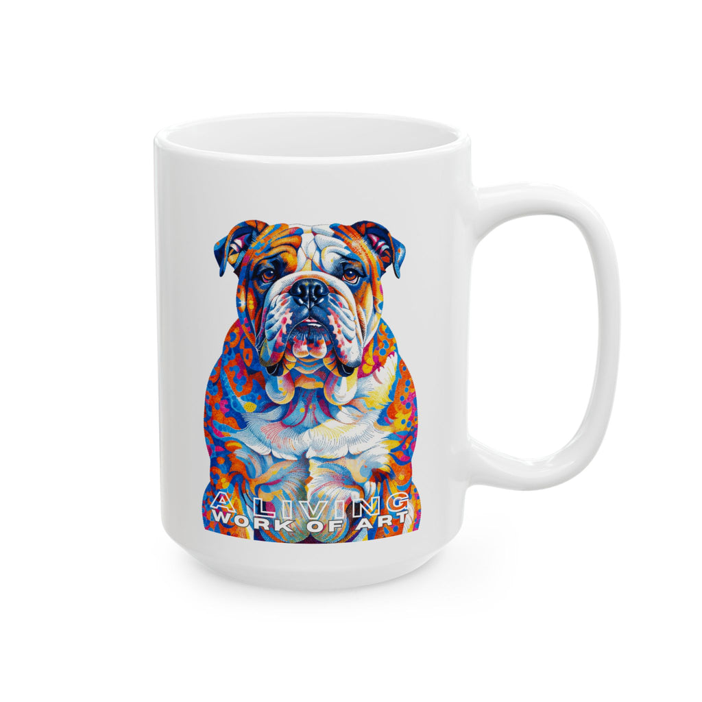 Bulldog Coffee Mug | Living Work of Art Collection | Pointillism Style