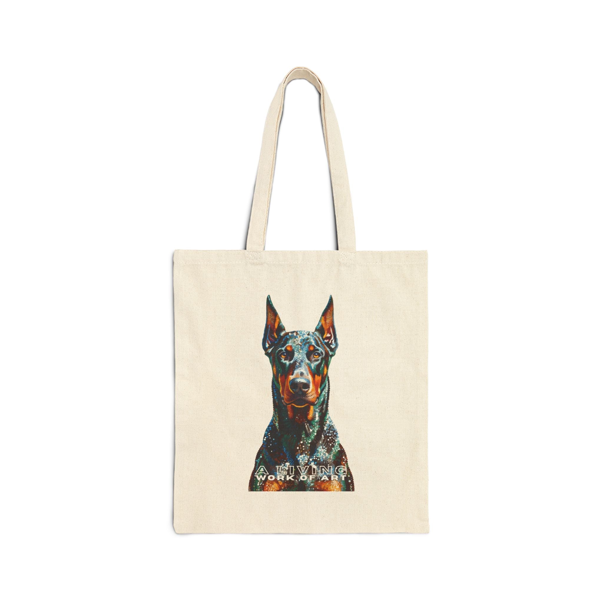 Doberman Pinscher Tote Bag | Living Work of Art Collection | Pointillism Style
