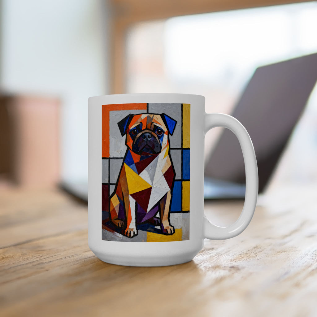 Pug Coffee Mug | Living Work of Art Collection | Cubist Style