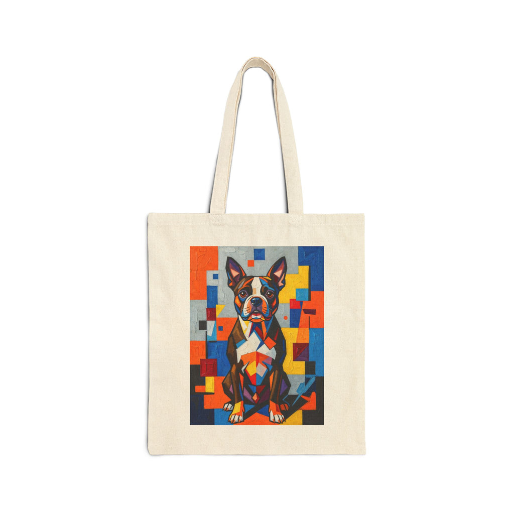 Boston Terrier Tote Bag | Living Work of Art Collection | Cubist Style