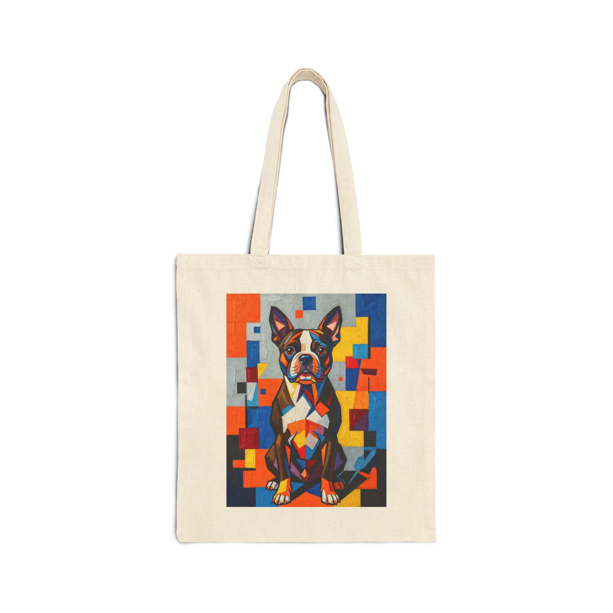 Boston Terrier Tote Bag | Living Work of Art Collection | Cubist Style