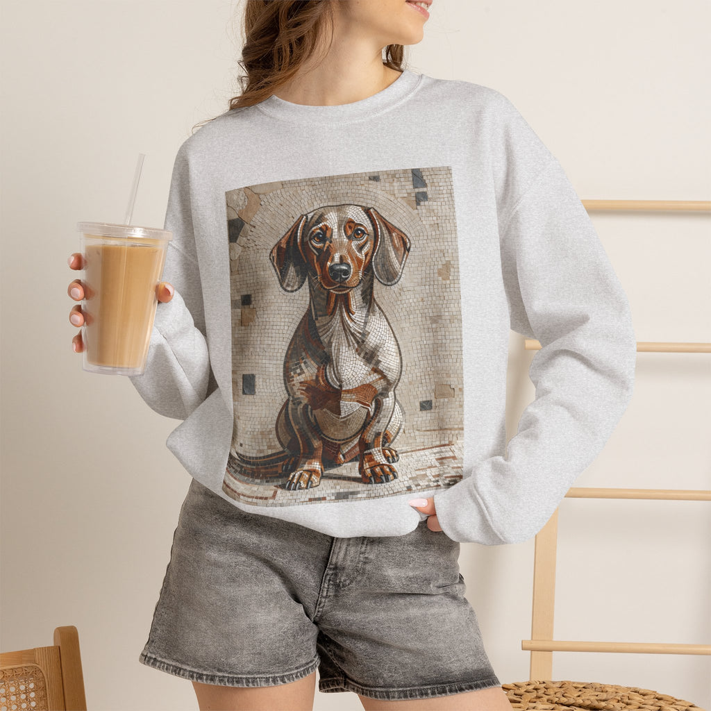 Dachshund Sweatshirt | Living Work of Art Collection | Mosaic Style