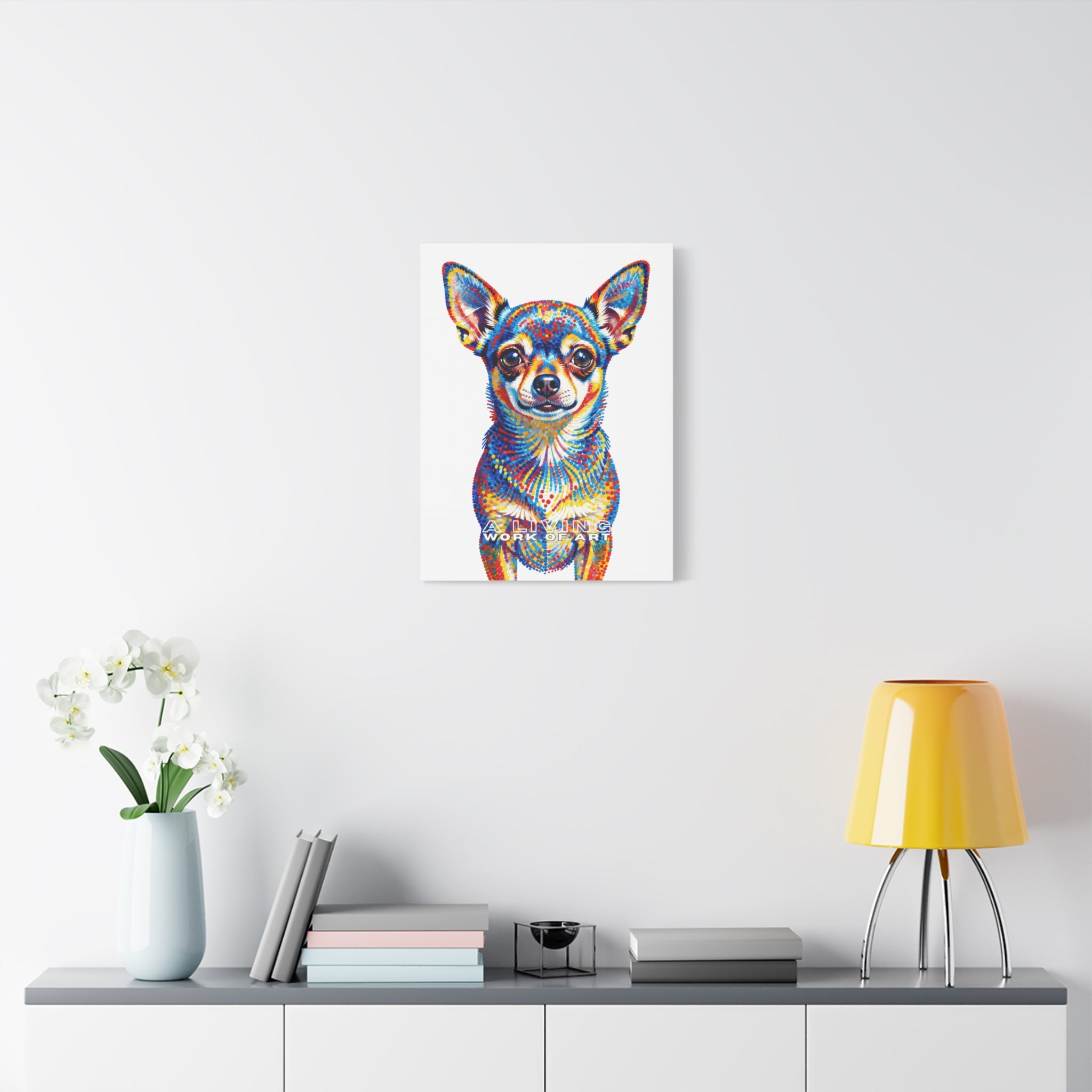 Chihuahua Canvas Wall Art | Living Work of Art Collection | Pointillism Style Print