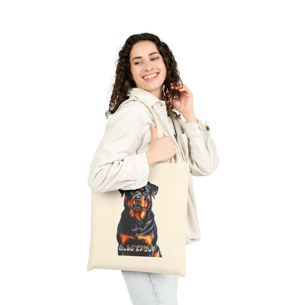 Rottweiler Tote Bag | Living Work of Art Collection | Pointillism Style