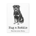Rottweiler Canvas Wall Art | Hug a Rottie | Charcoal Sketch Print