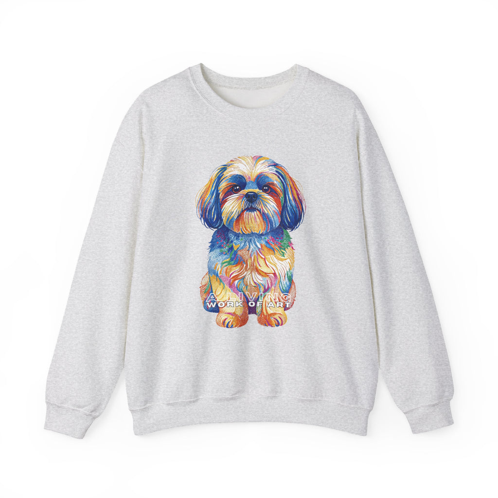 Shih Tzu Sweatshirt | Living Work of Art Collection | Pointillism Style