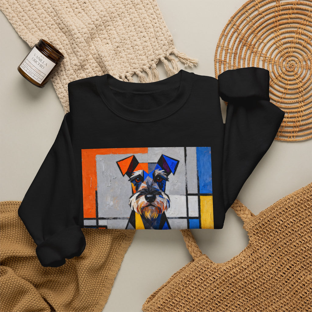 Schnauzer Sweatshirt | Living Work of Art Collection | Cubist Style