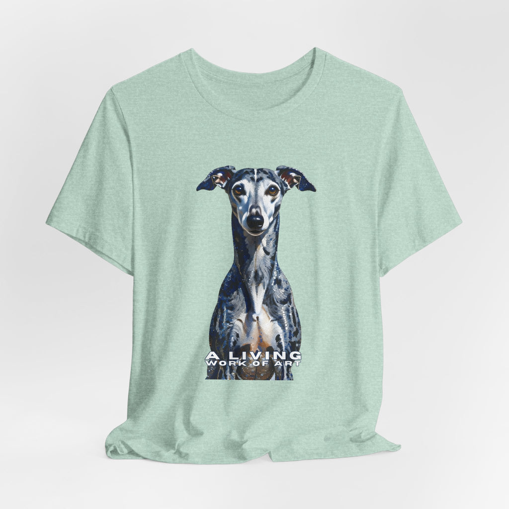 Whippet T Shirt | Living Work of Art Collection | Pointillism Style