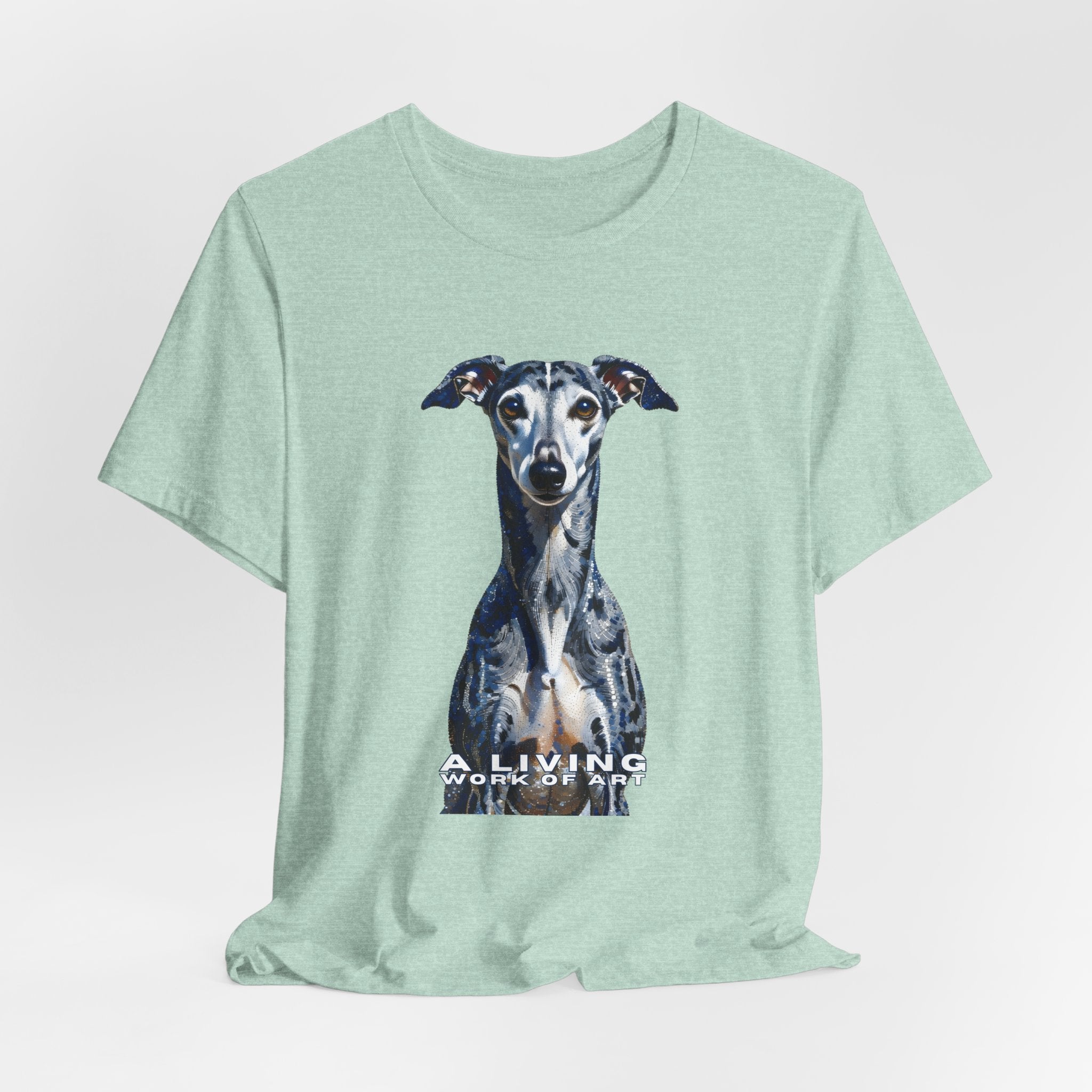 Whippet T Shirt | Living Work of Art Collection | Pointillism Style