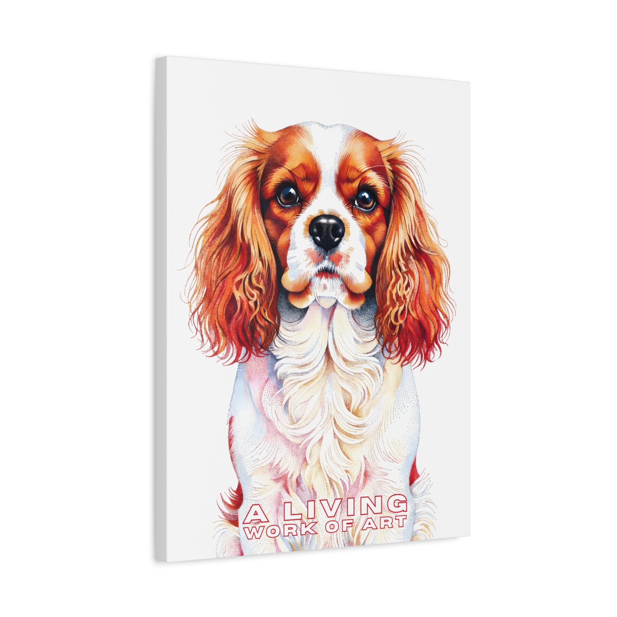 Cavalier King Charles Spaniel Canvas Wall Art | Living Work of Art Collection | Pointillism Style Print