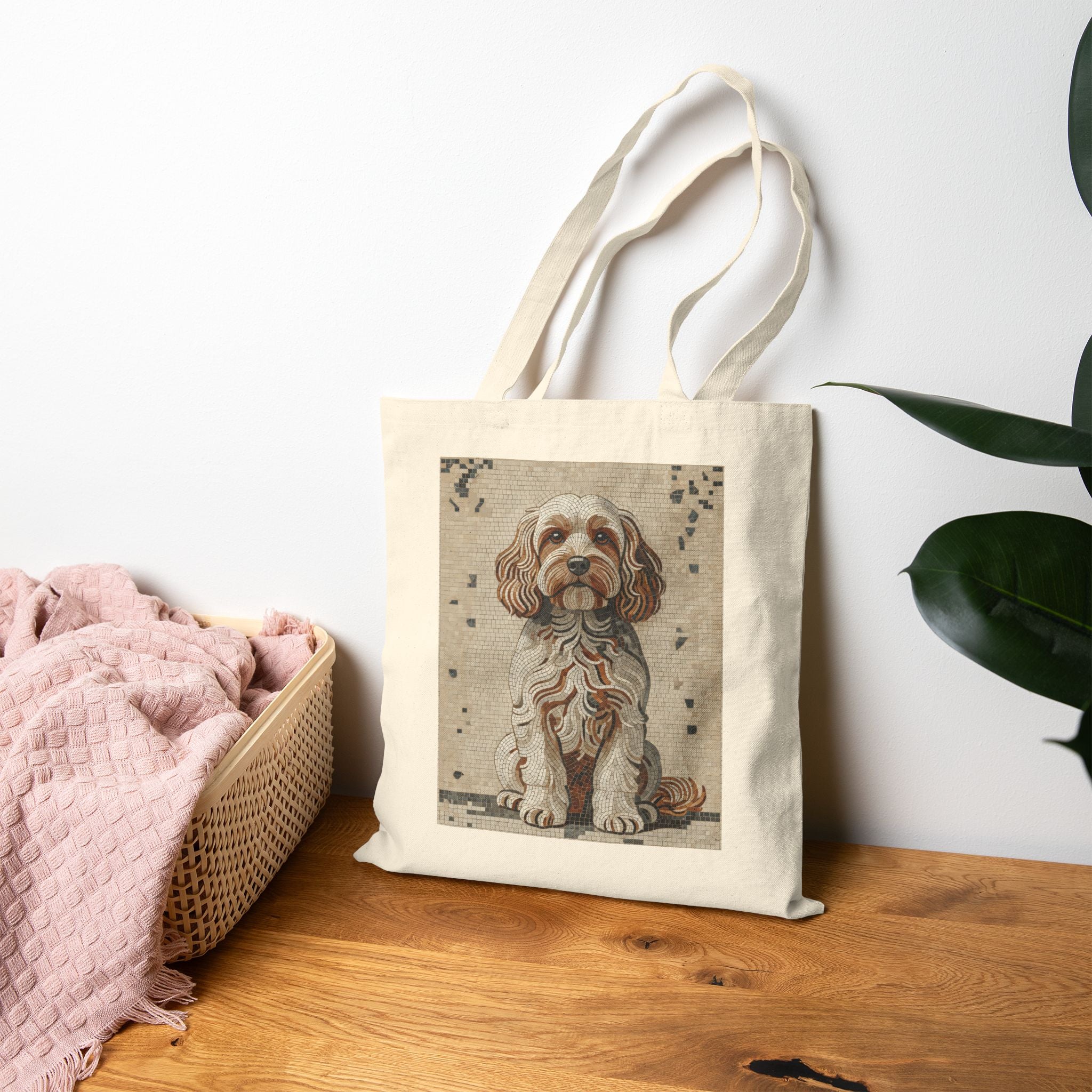 Cavapoo Tote Bag | Living Work of Art Collection | Mosaic Style