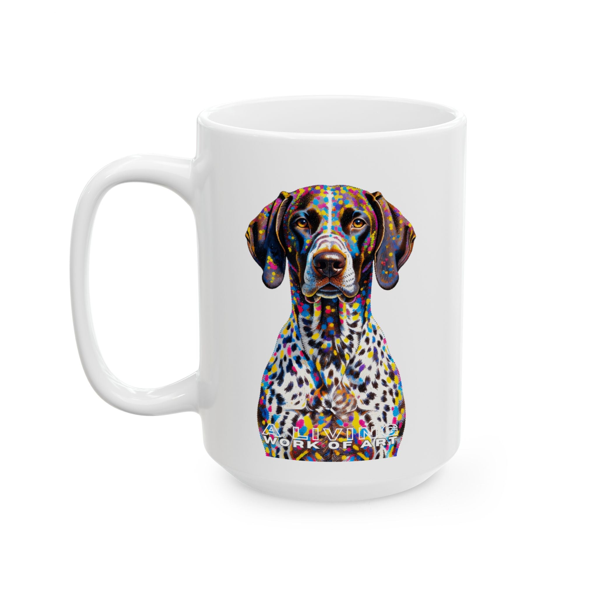 German Shorthaired Pointer Coffee Mug | Living Work of Art Collection | Pointillism Style