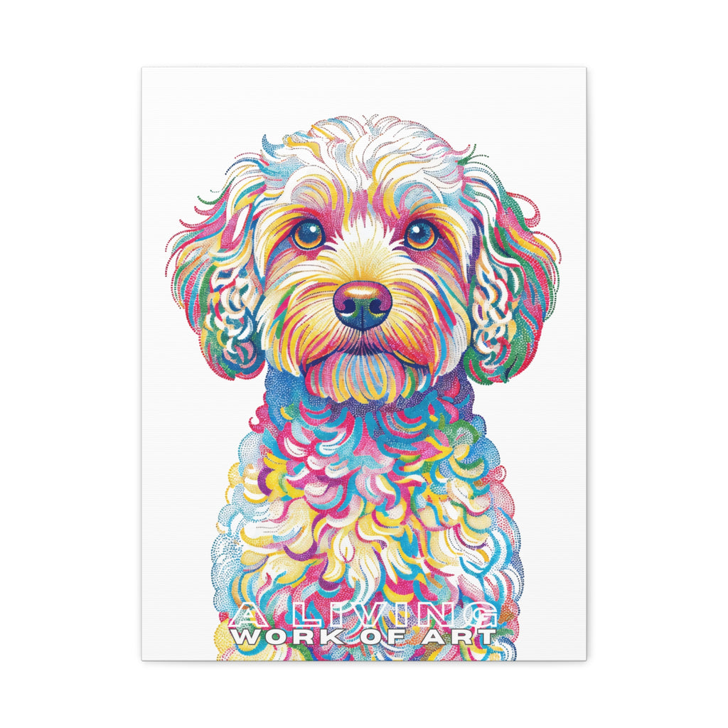 Cavapoo Canvas Wall Art | Living Work of Art Collection | Pointillism Style Print