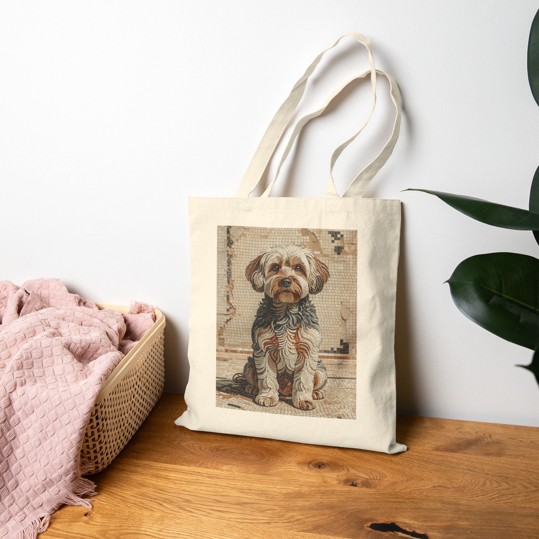 Yorkipoo Tote Bag | Living Work of Art Collection | Mosaic Style