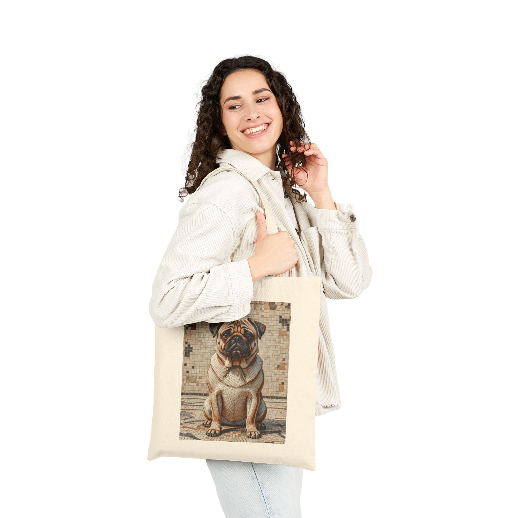 Pug Tote Bag | Living Work of Art Collection | Mosaic Style