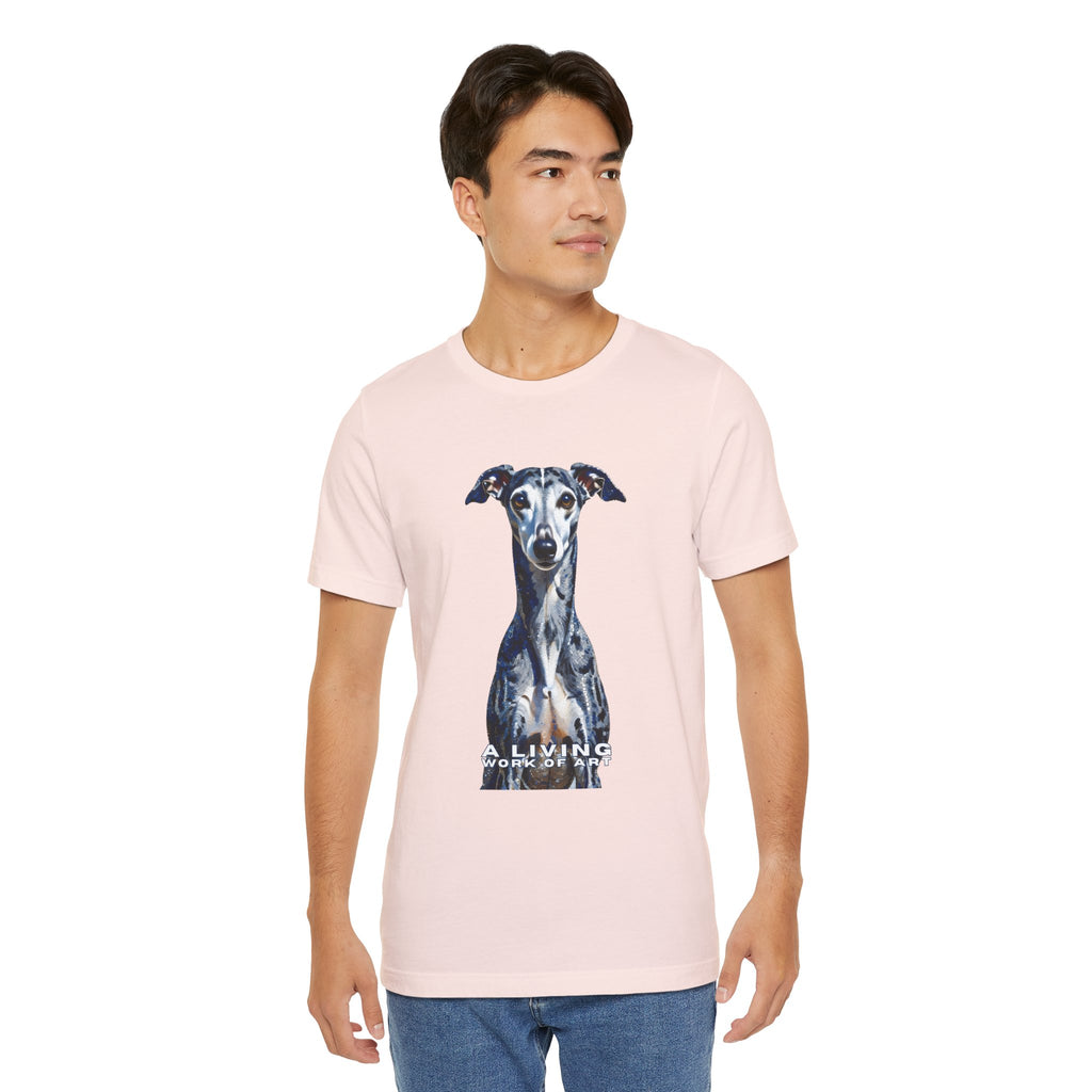Whippet T Shirt | Living Work of Art Collection | Pointillism Style