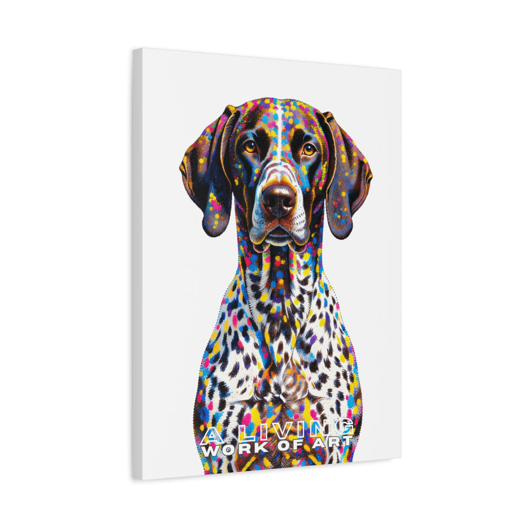 German Shorthaired Pointer Canvas Wall Art | Living Work of Art Collection | Pointillism Style Print
