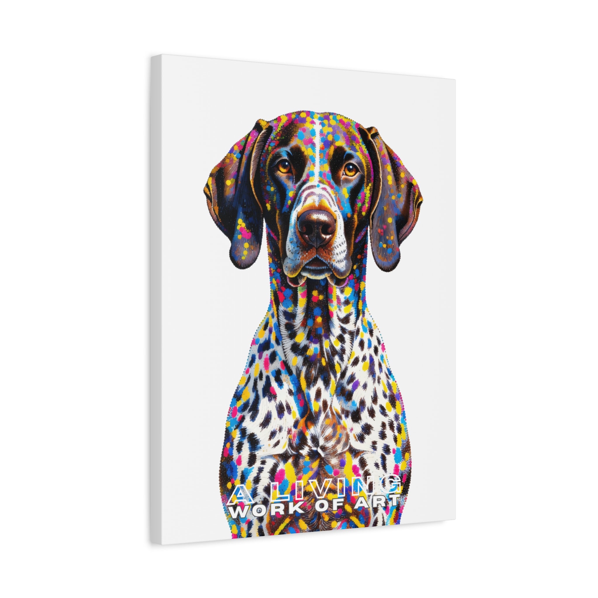 German Shorthaired Pointer Canvas Wall Art | Living Work of Art Collection | Pointillism Style Print