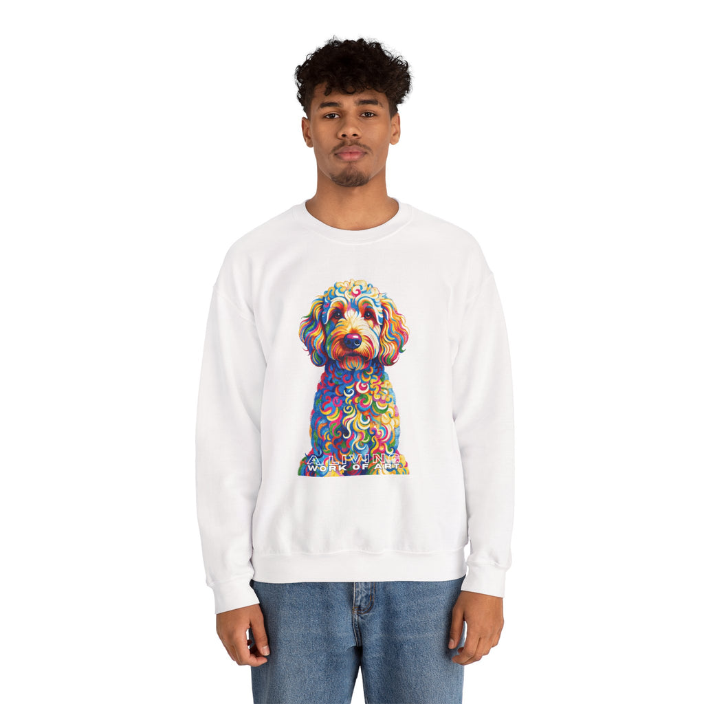 Goldendoodle Sweatshirt | Living Work of Art Collection | Pointillism Style