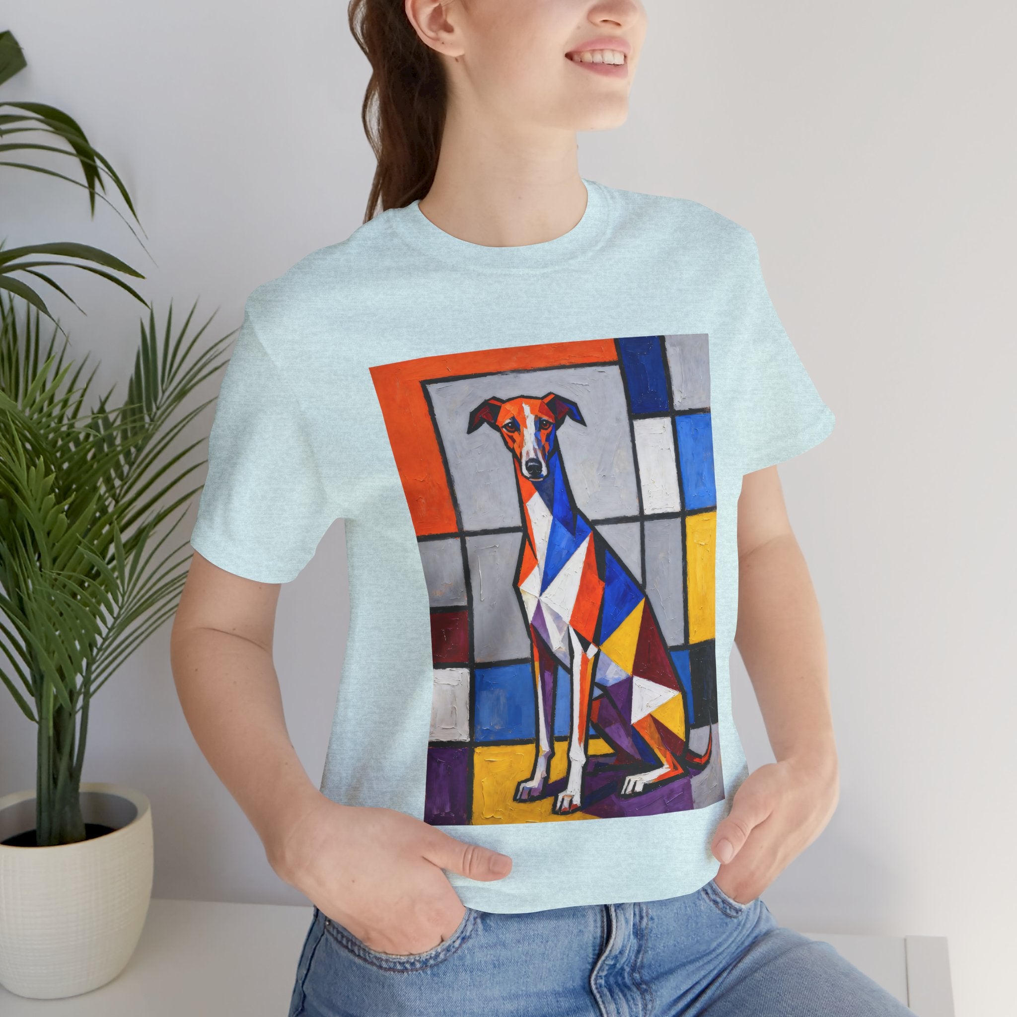 Whippet T Shirt | Living Work of Art Collection | Cubist Style