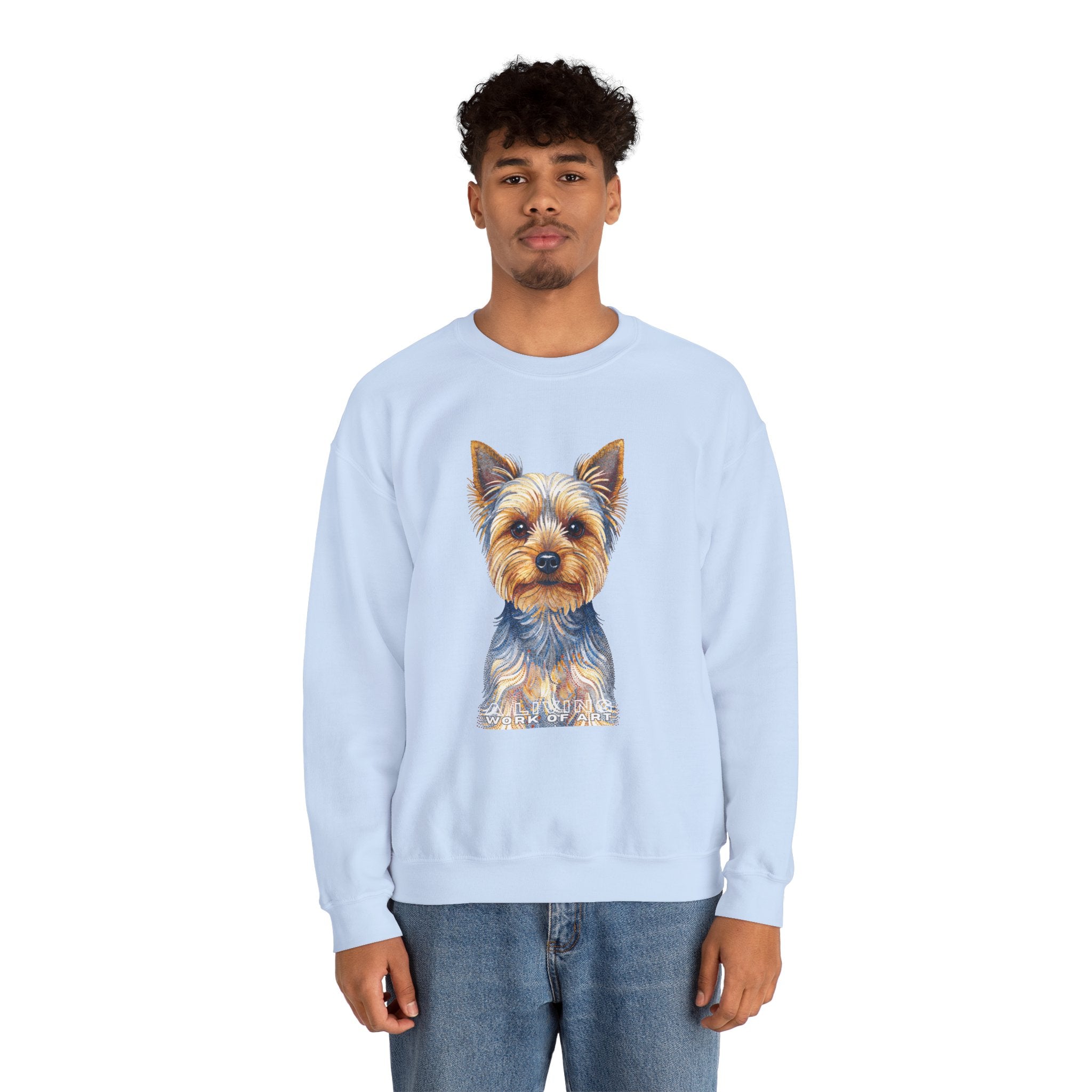 Yorkshire Terrier Sweatshirt | Living Work of Art Collection | Pointillism Style
