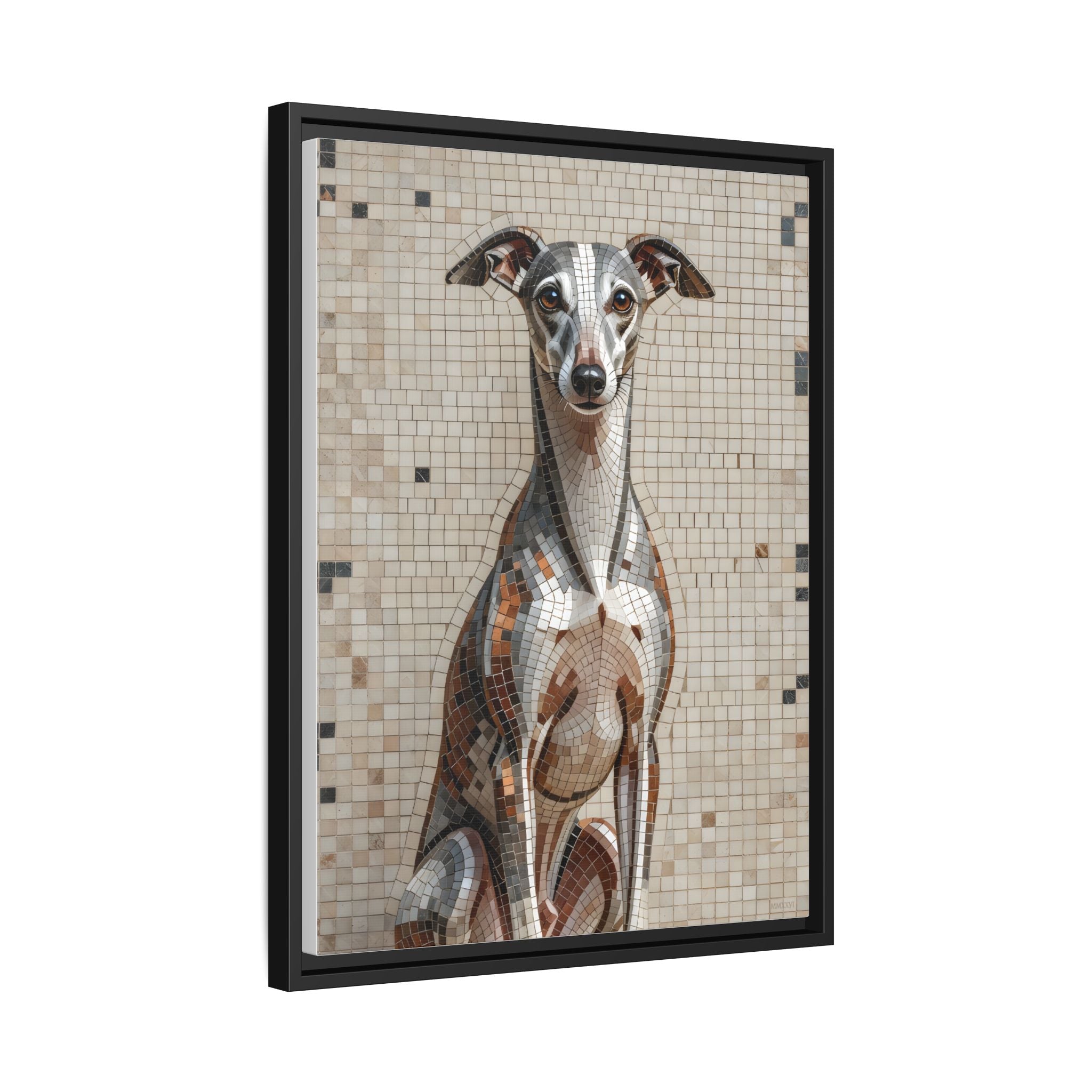 Whippet Canvas Wall Art | Living Work of Art Collection | Mosaic Style Print