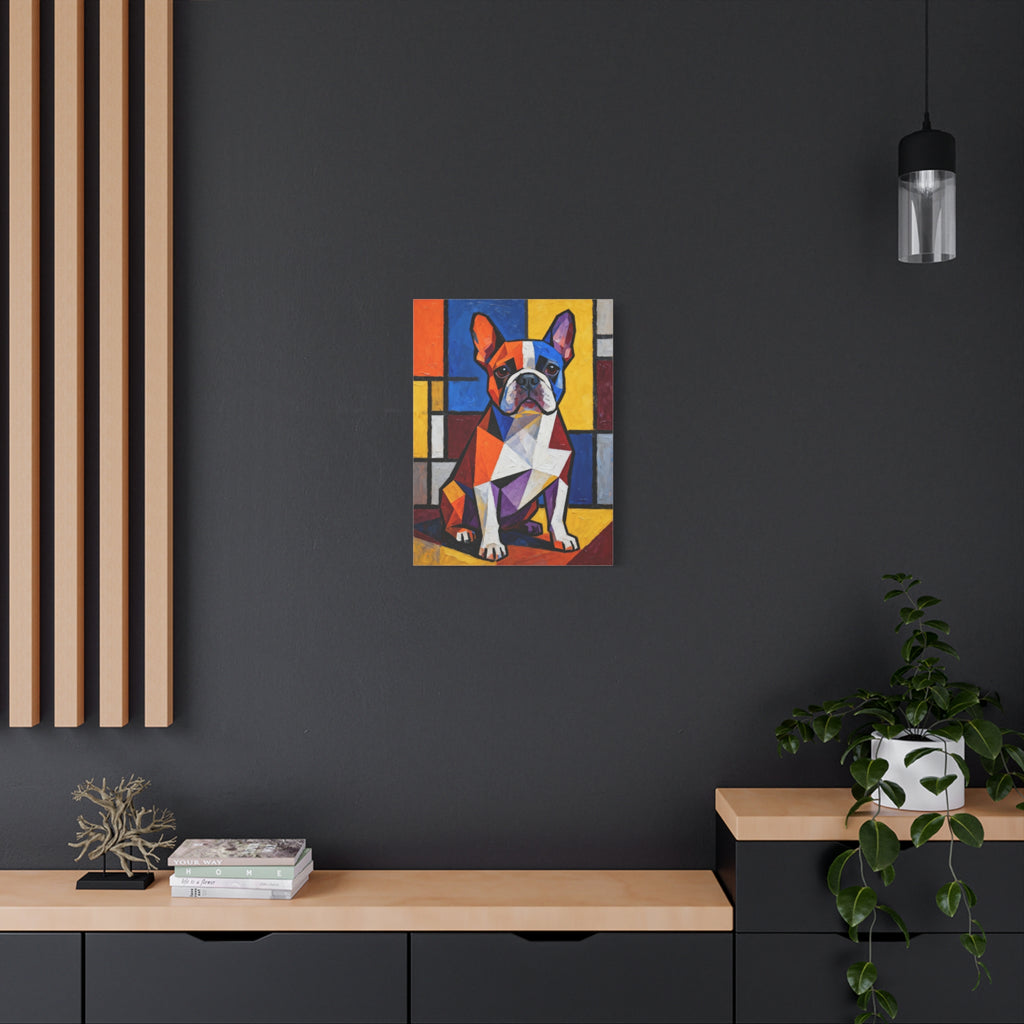 French Bulldog Canvas Wall Art | Living Work of Art Collection | Cubist Style Print