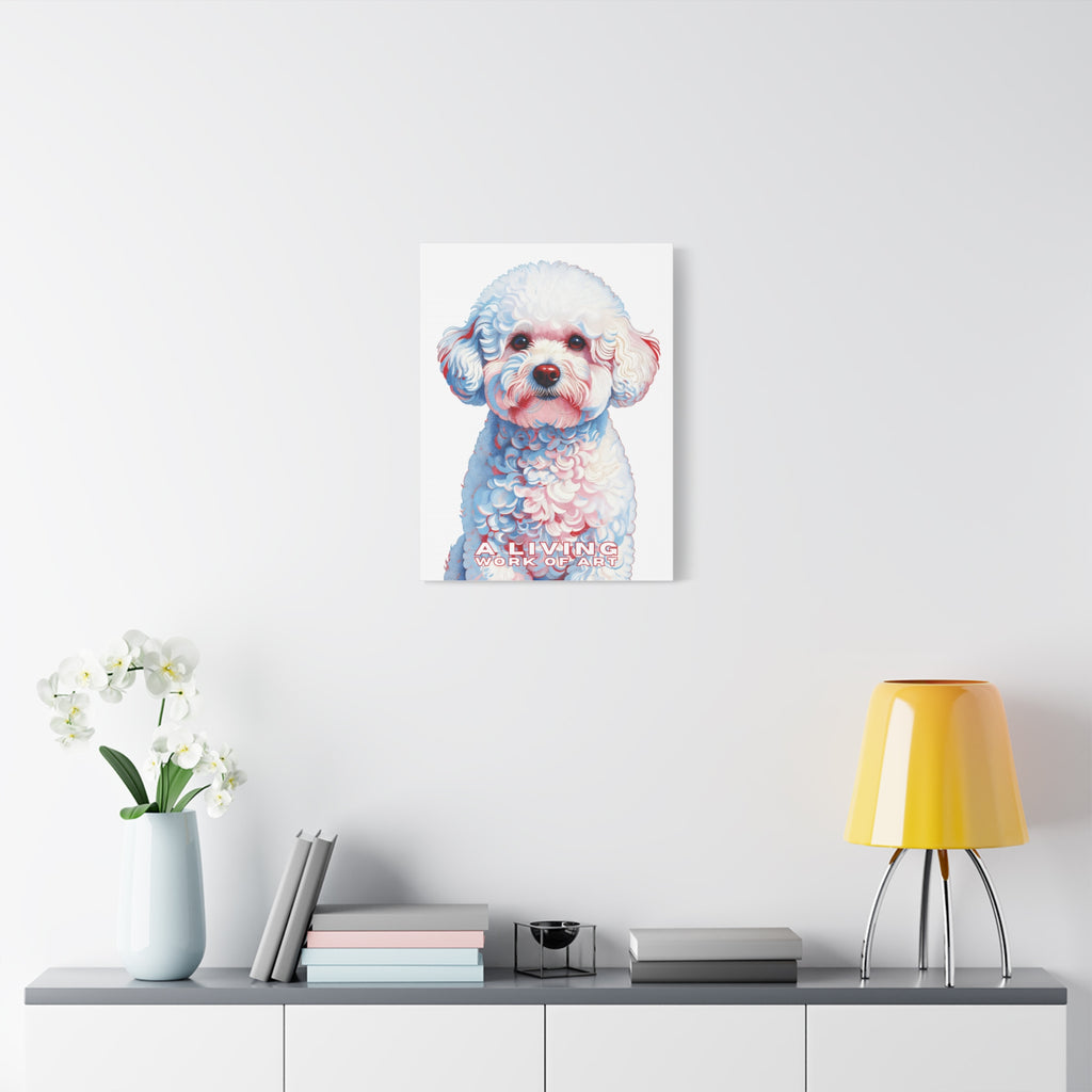 Bichon Frise Canvas Wall Art | Living Work of Art Collection | Pointillism Style Print