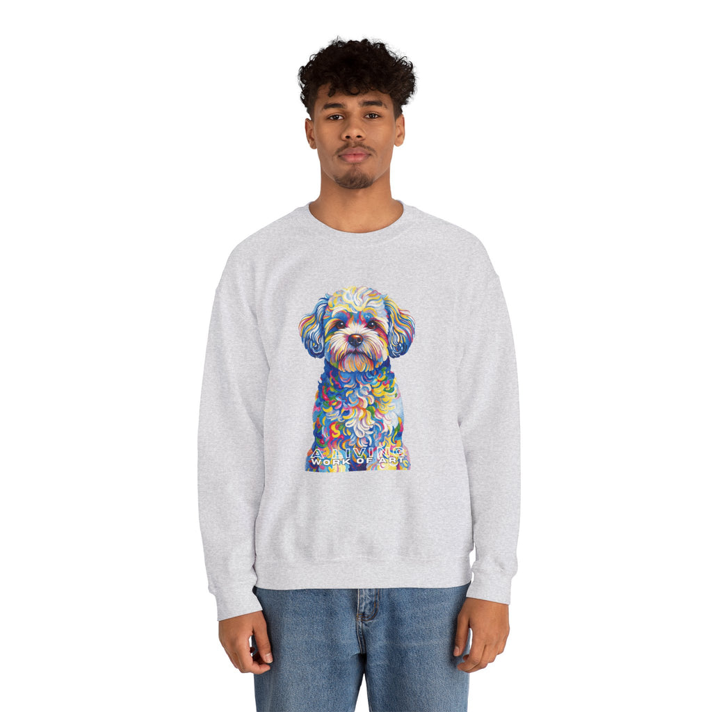 Shih-Poo Sweatshirt | Living Work of Art Collection | Pointillism Style