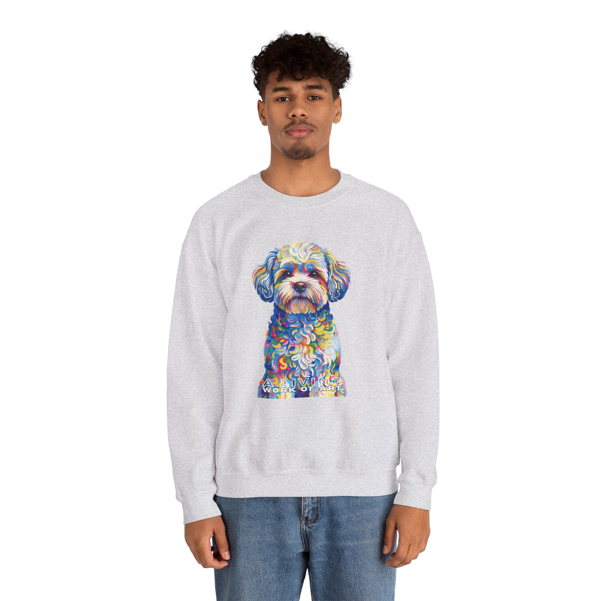 Shih-Poo Sweatshirt | Living Work of Art Collection | Pointillism Style