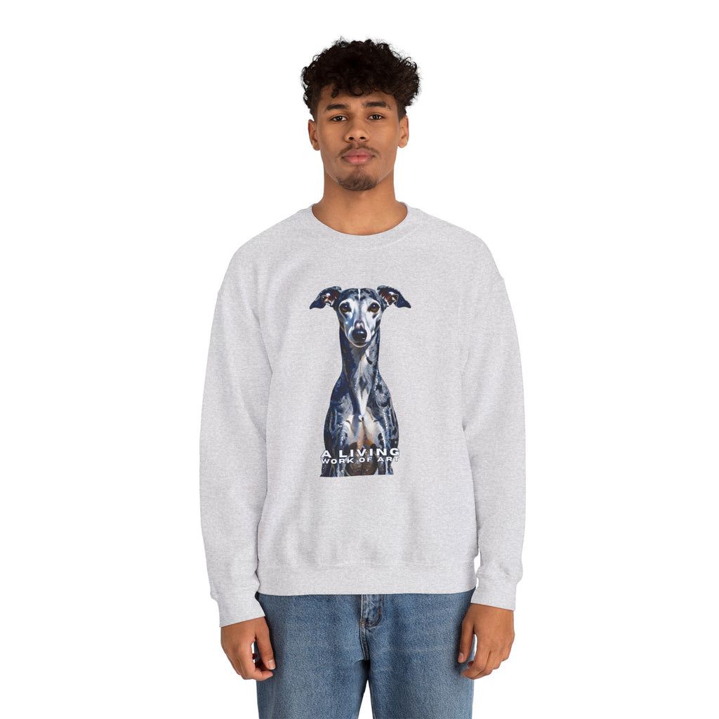 Whippet Sweatshirt | Living Work of Art Collection | Pointillism Style