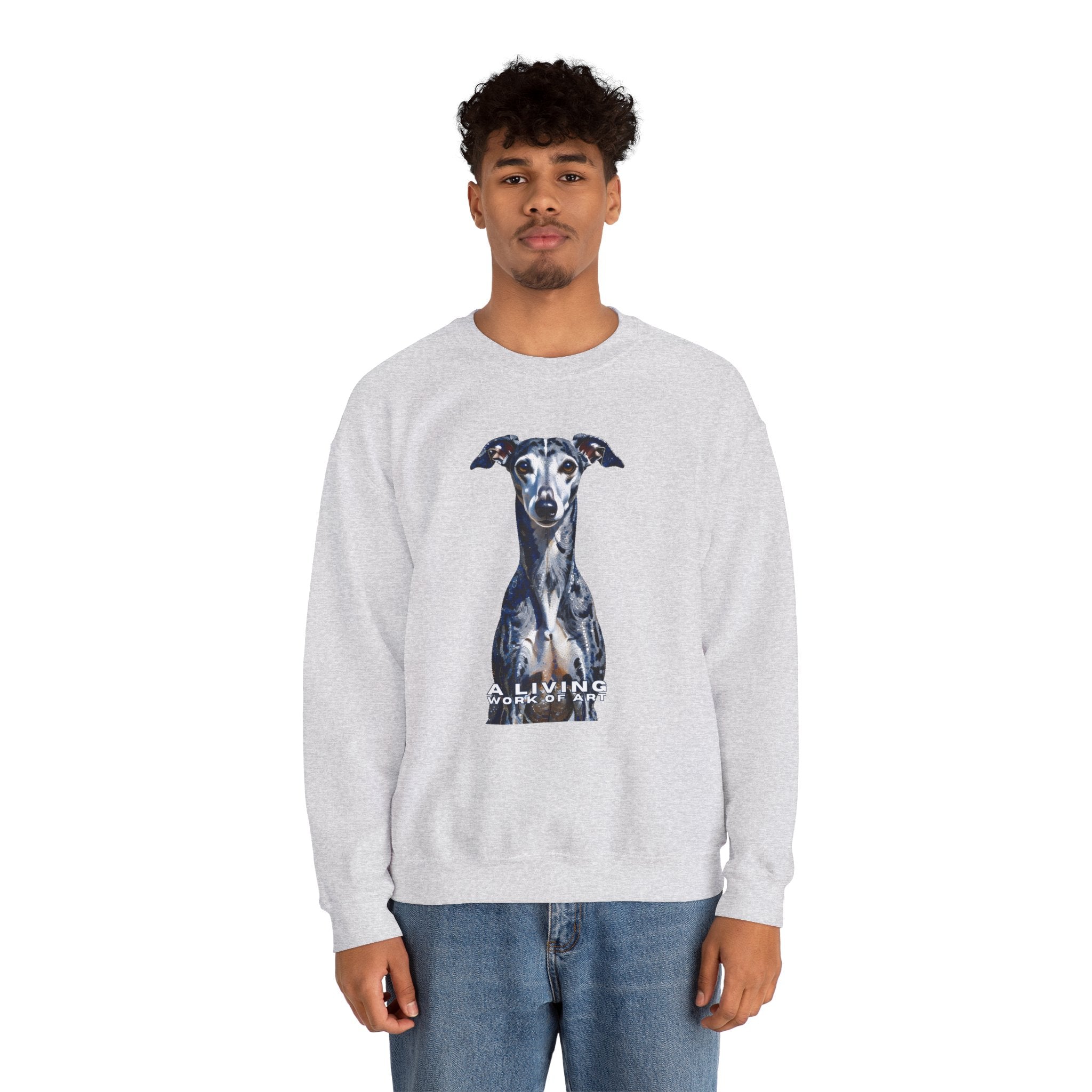 Whippet Sweatshirt | Living Work of Art Collection | Pointillism Style