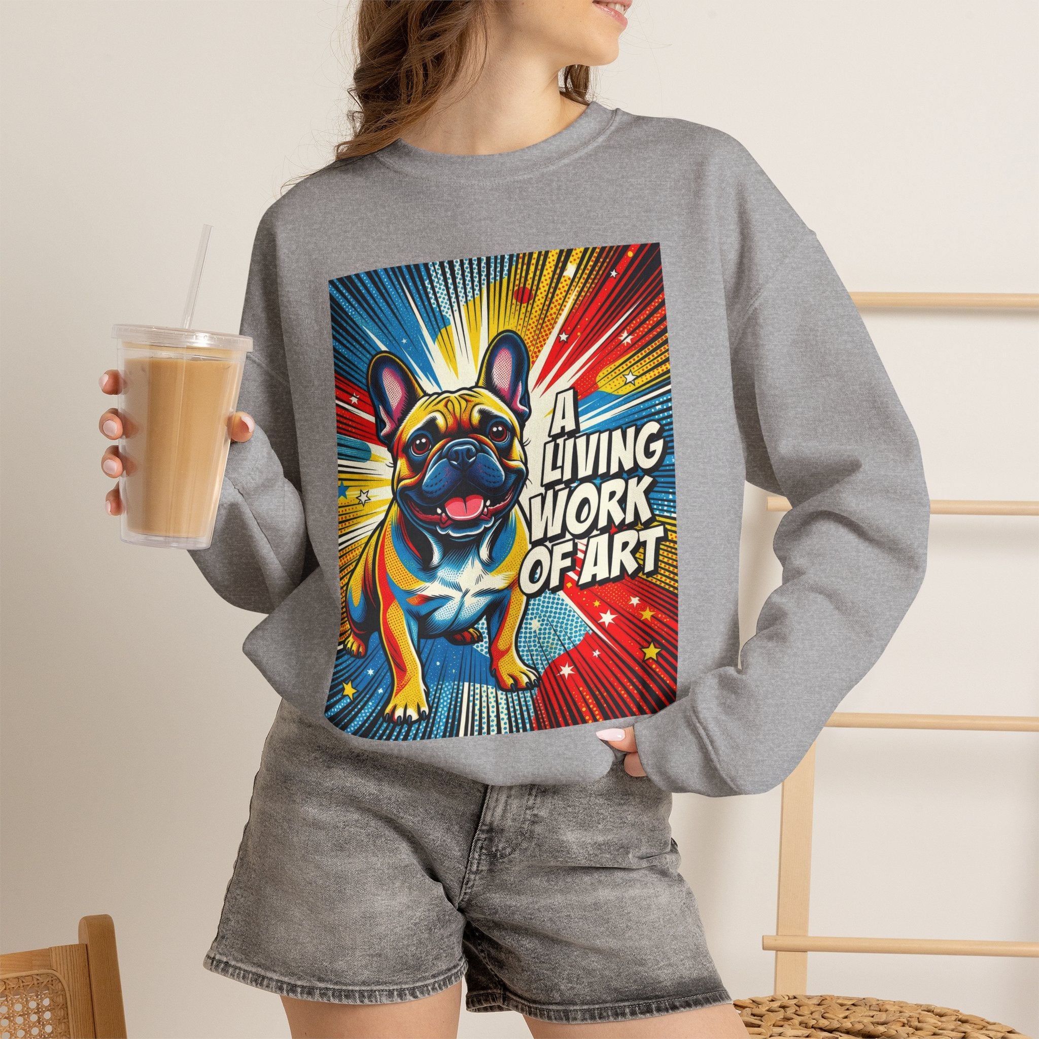 French Bulldog Sweatshirt | Living Work of Art Collection | Pop Art