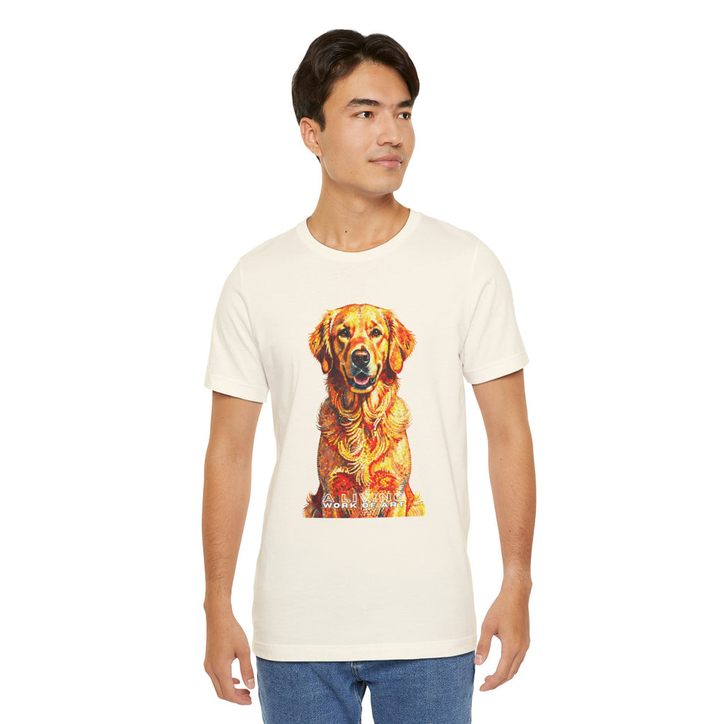 Golden Retriever Pointer T Shirt | Living Work of Art Collection | Pointillism Style